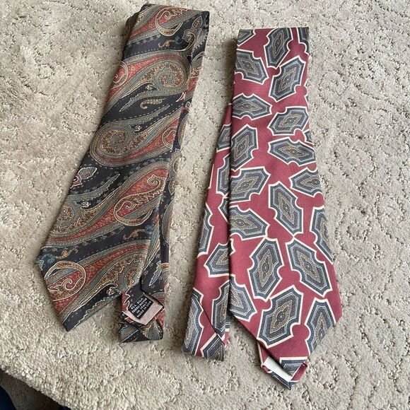 Christian Dior Monsieur (Set of Two) All Silk Ties - Fabric Woven in Italy Made - Picture 1 of 6